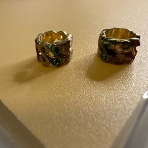 Gold and Green Christmas Women's bead charm Set